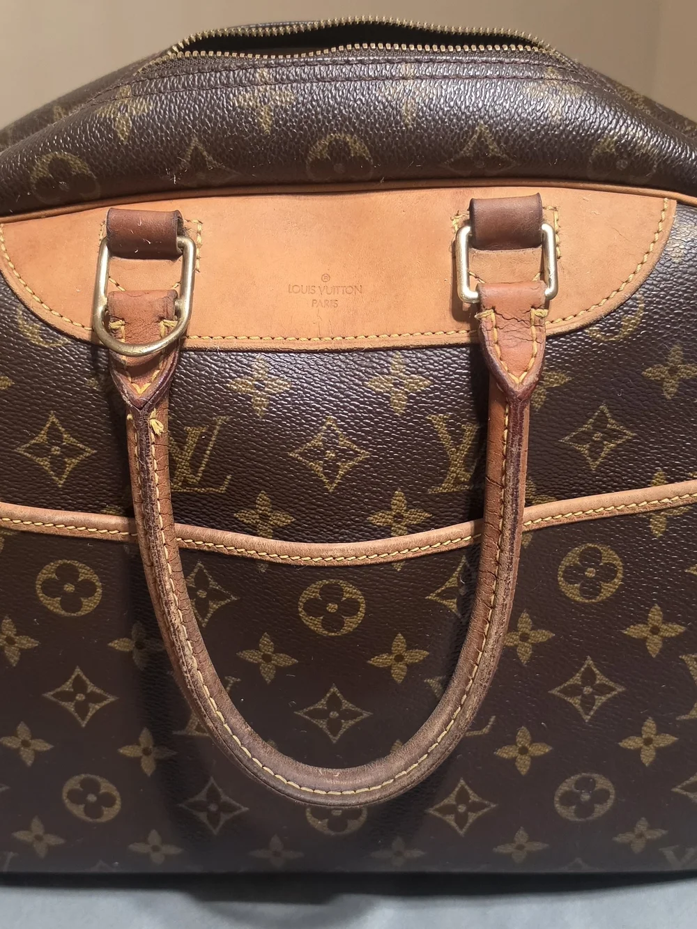 Louis Vuitton Monogram Canvas Duffel in Brown with Tan Trim